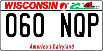 WI license plate 060NQP