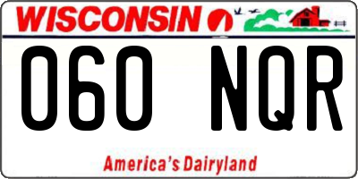 WI license plate 060NQR