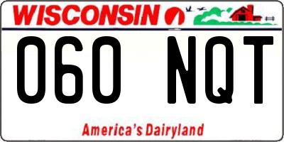 WI license plate 060NQT