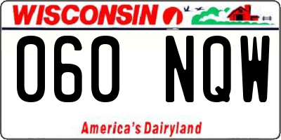WI license plate 060NQW