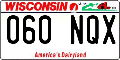 WI license plate 060NQX