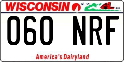 WI license plate 060NRF