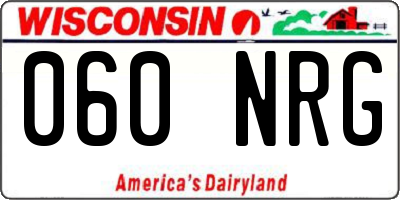 WI license plate 060NRG