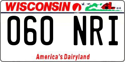 WI license plate 060NRI