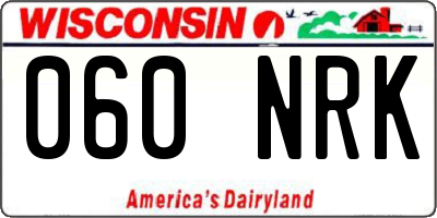 WI license plate 060NRK