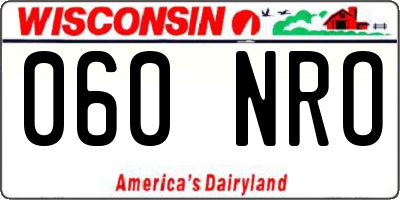 WI license plate 060NRO