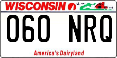 WI license plate 060NRQ