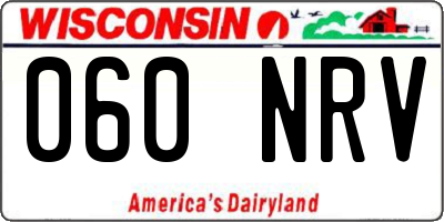 WI license plate 060NRV