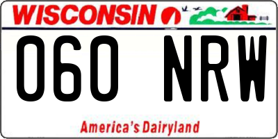WI license plate 060NRW