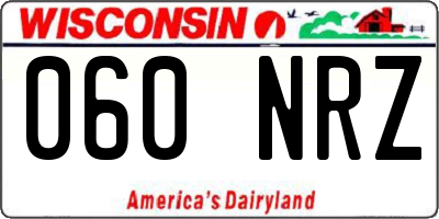 WI license plate 060NRZ