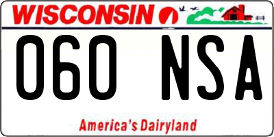 WI license plate 060NSA