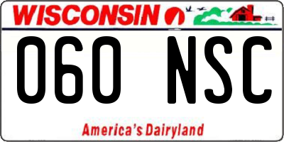 WI license plate 060NSC