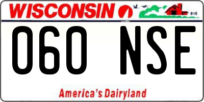WI license plate 060NSE