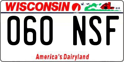 WI license plate 060NSF
