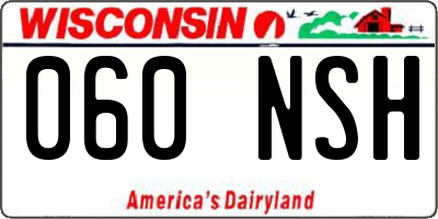 WI license plate 060NSH