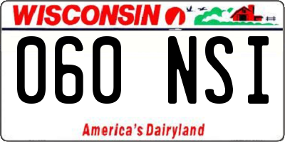 WI license plate 060NSI