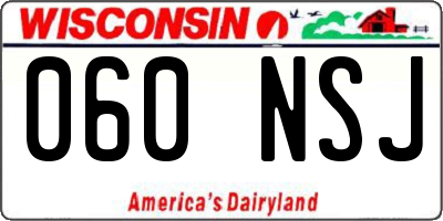 WI license plate 060NSJ