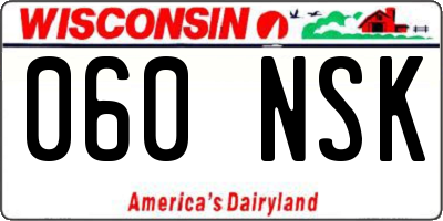 WI license plate 060NSK