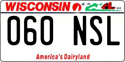 WI license plate 060NSL