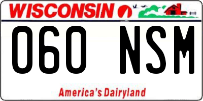 WI license plate 060NSM
