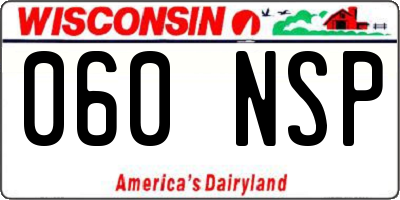 WI license plate 060NSP