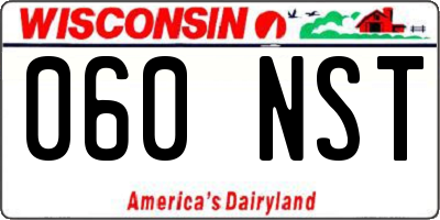 WI license plate 060NST