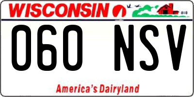 WI license plate 060NSV