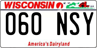 WI license plate 060NSY