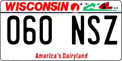 WI license plate 060NSZ