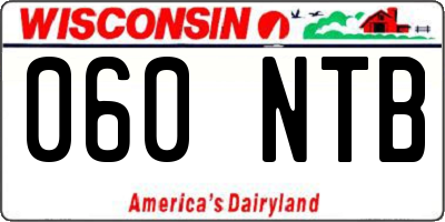 WI license plate 060NTB
