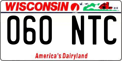 WI license plate 060NTC