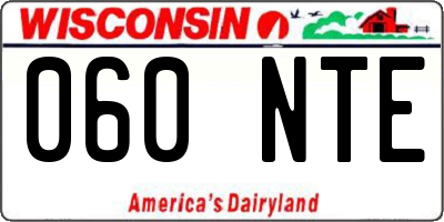 WI license plate 060NTE