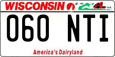 WI license plate 060NTI