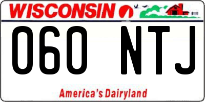 WI license plate 060NTJ