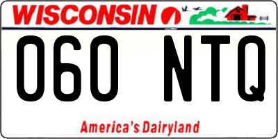 WI license plate 060NTQ