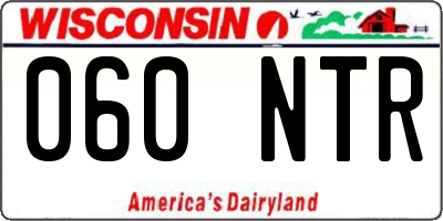 WI license plate 060NTR