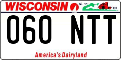 WI license plate 060NTT