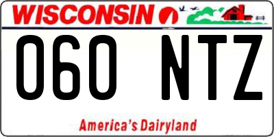 WI license plate 060NTZ