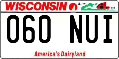 WI license plate 060NUI