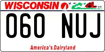 WI license plate 060NUJ