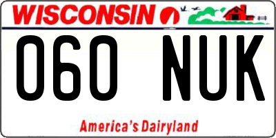 WI license plate 060NUK