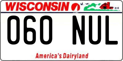 WI license plate 060NUL