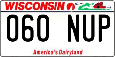 WI license plate 060NUP