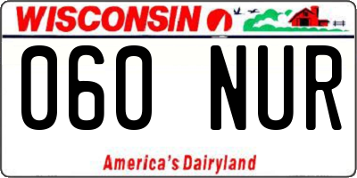 WI license plate 060NUR
