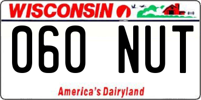 WI license plate 060NUT