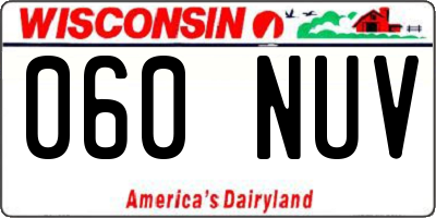 WI license plate 060NUV