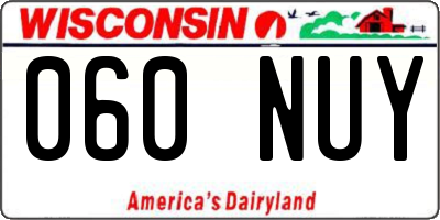 WI license plate 060NUY
