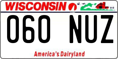 WI license plate 060NUZ
