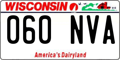 WI license plate 060NVA