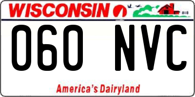 WI license plate 060NVC
